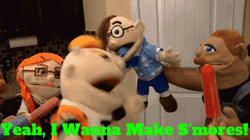 Puppets Want To Make Smores GIF