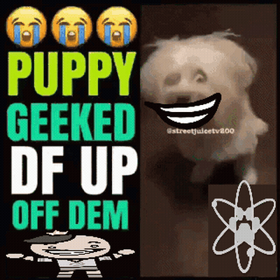 Puppy Geeked Df Up Off Dem With A Picture Of A Dog GIF