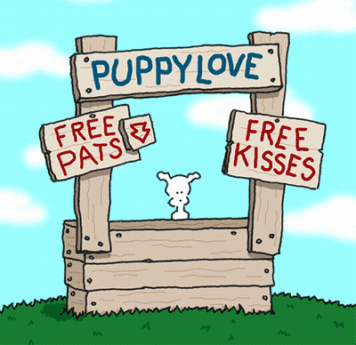 PUPPY LOVE FREE PATS FREE KISSES Chippy The Dog GIF