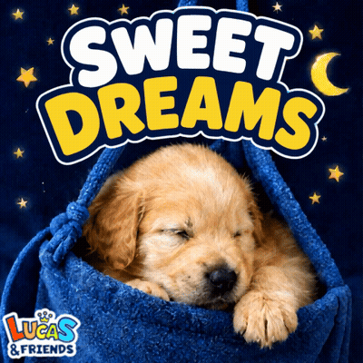 Puppy Sleeping In Blue Blanket Sweet Dreams GIF
