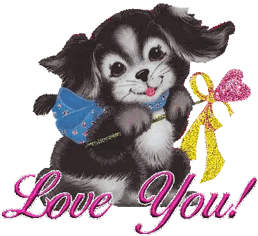Puppy With Love You Text Sticker