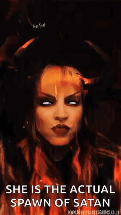 Pure Evil She Is Spawn Of Satan Poster GIF