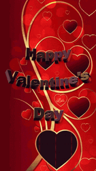 Pure Red Hearts Happy Valentine Day Text GIF