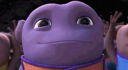 Purple Alien Happy Crying  GIF