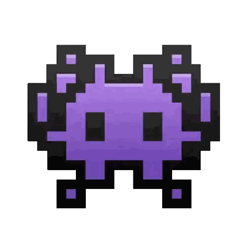 Purple Alien Pixel Art Sticker