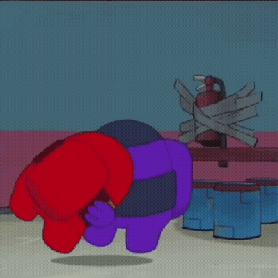 Purple Among Us Character Next To Red One GIF