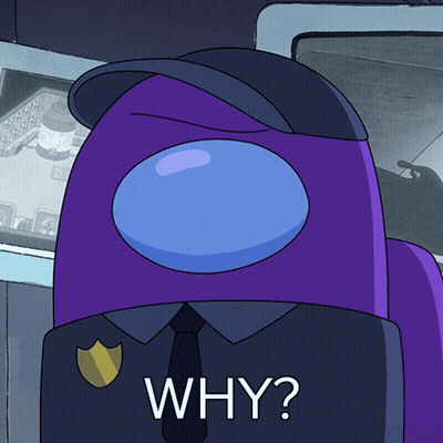 Purple Among Us Character With Hat And Tie GIF