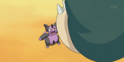 Purple And Black Cartoon Next To Large Character Tokyo GIF