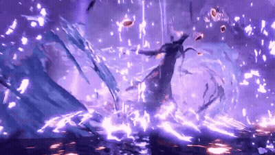 Purple And Blue Background With Tree GIF
