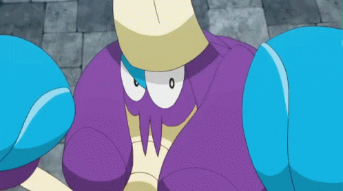 Purple And Blue Cartoon Character With Boxing Gloves GIF