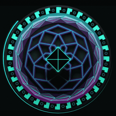 Purple And Blue Circle With Square And Letters FF GIF