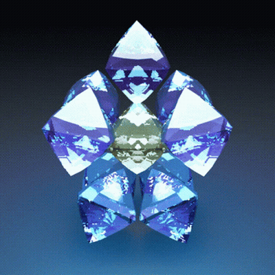 Purple And Blue Crystal Flower GIF
