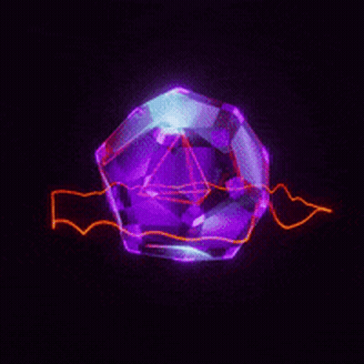 Purple And Blue Cube With Triangle Inside GIF