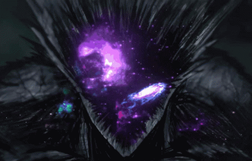 Purple And Blue Galaxy In Background Of Painting GIF