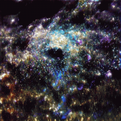 Purple And Blue Galaxy Painting GIF