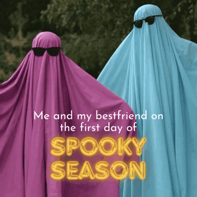 Purple And Blue Ghost Me And My Bestfriend Spooky Season GIF