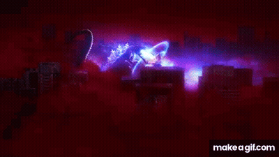 Purple And Blue Light Coming Out Of Ground GIF