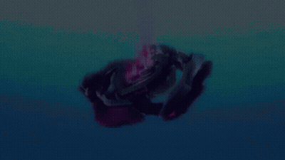 Purple And Blue Object Floating GIF
