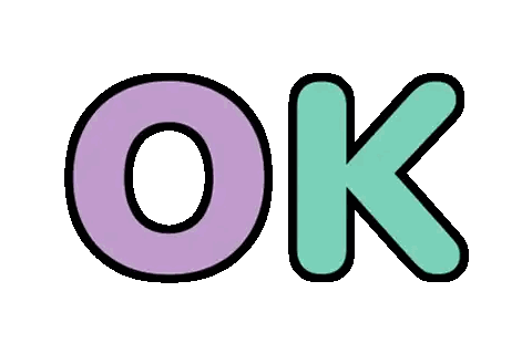 Purple And Blue OK Word Sticker