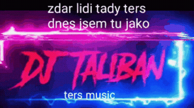 Purple And Blue Sign Saying DJ Taliban GIF