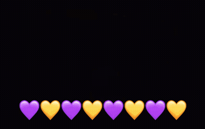 Purple And Gold JMU Logo With Purple Hearts GIF