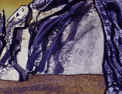 Purple And Gold Landscape Painting GIF