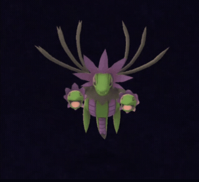 Purple And Green Cartoon Character With Flower GIF