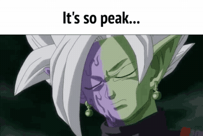 Purple And Green Half Face Saying It's So Peak GIF