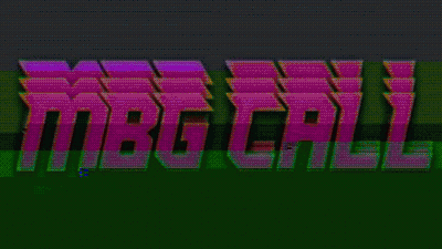 Purple And Green Text That Says Mbc On A Green Background GIF
