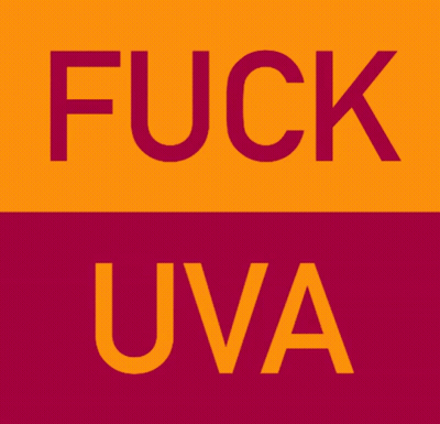 Purple And Orange Sign Saying Fuck Uva GIF