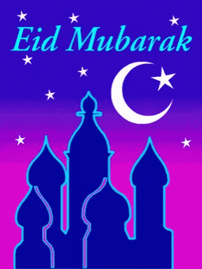 Purple And Pink Background Eid Mubarak GIF