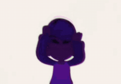 Purple And Pink Cartoon Character With Smiley Face GIF