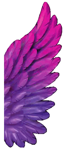 Purple And Pink Feathered Wing Sticker