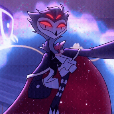 Purple And Red Cartoon Character With Red Eyes GIF