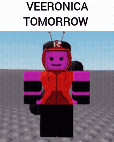 Purple And Red Robot With Veronica Tomorrow GIF