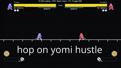Purple And Red Silhouette Hop On Yomi Hustle GIF