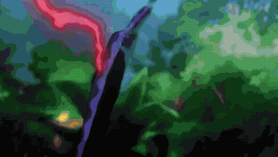 Purple And Red Swirl In A Forest GIF
