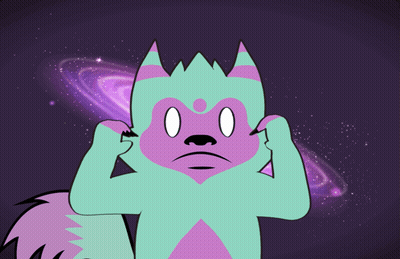 Purple And Teal Galaxy Animal GIF