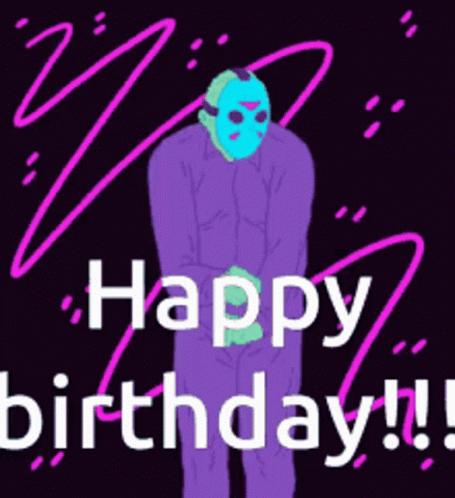 Purple And White Animal With Latinx Text GIF