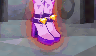 Purple And White Boots With Diamond Ankle Straps GIF