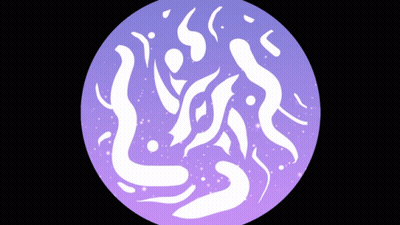 Purple And White Circle With Swirls And Stars GIF
