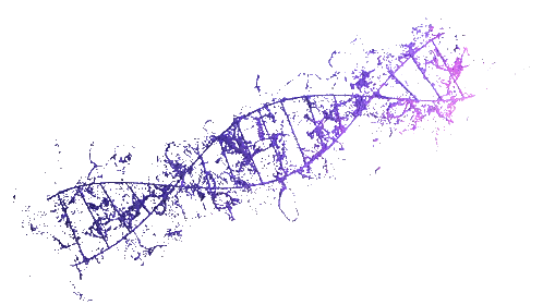 Purple And White DNA Strand Sticker