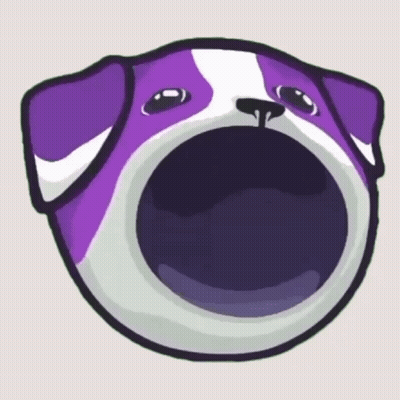 Purple And White Dog With Mouth Open GIF