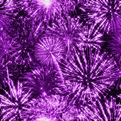 Purple And White Fireworks Are Exploding In The Night Sky . GIF