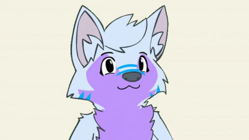 Purple And White Furry Animal GIF
