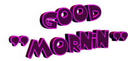 Purple And White Good Morning Sign Sticker