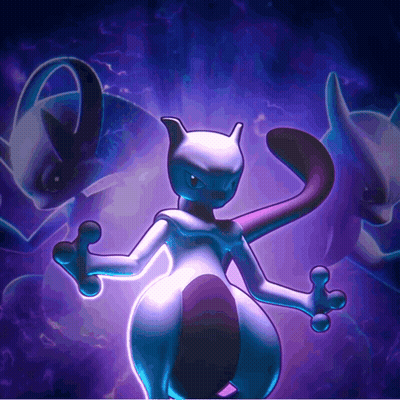 Purple And White Pokemon On Blue Background GIF