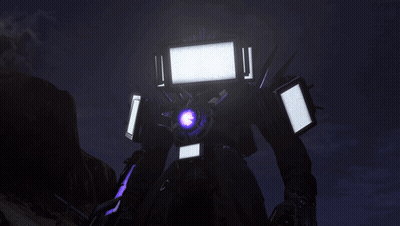 Purple And White Robot With Smiley Face GIF