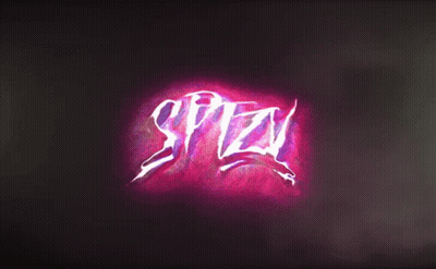 Purple And White Spitz Logo On Black GIF