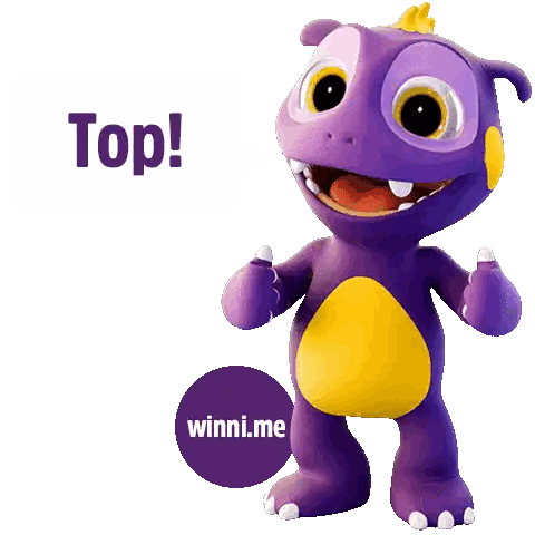 Purple And Yellow Cartoon Giving Thumbs Up Sticker